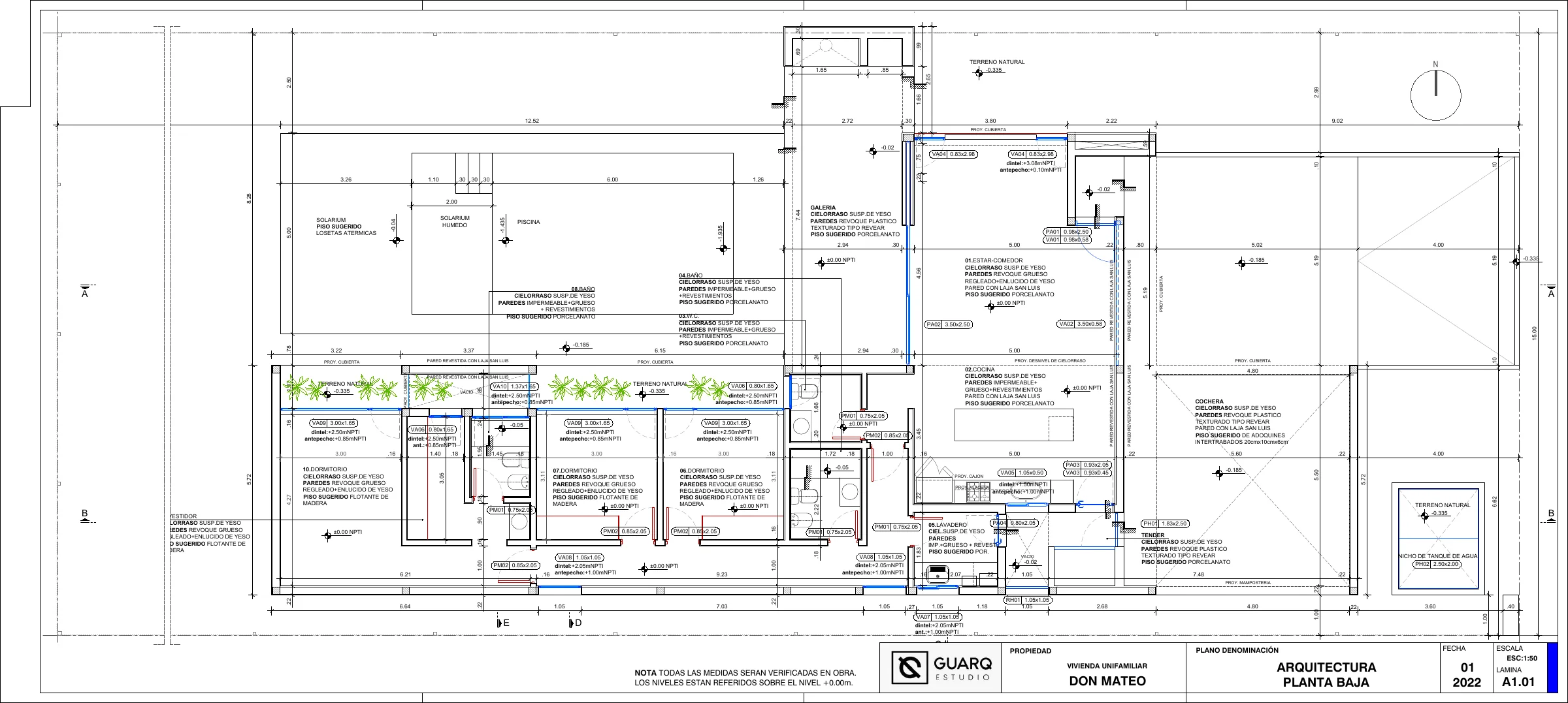 Plano de planta baja de Don Mateo Lote 781