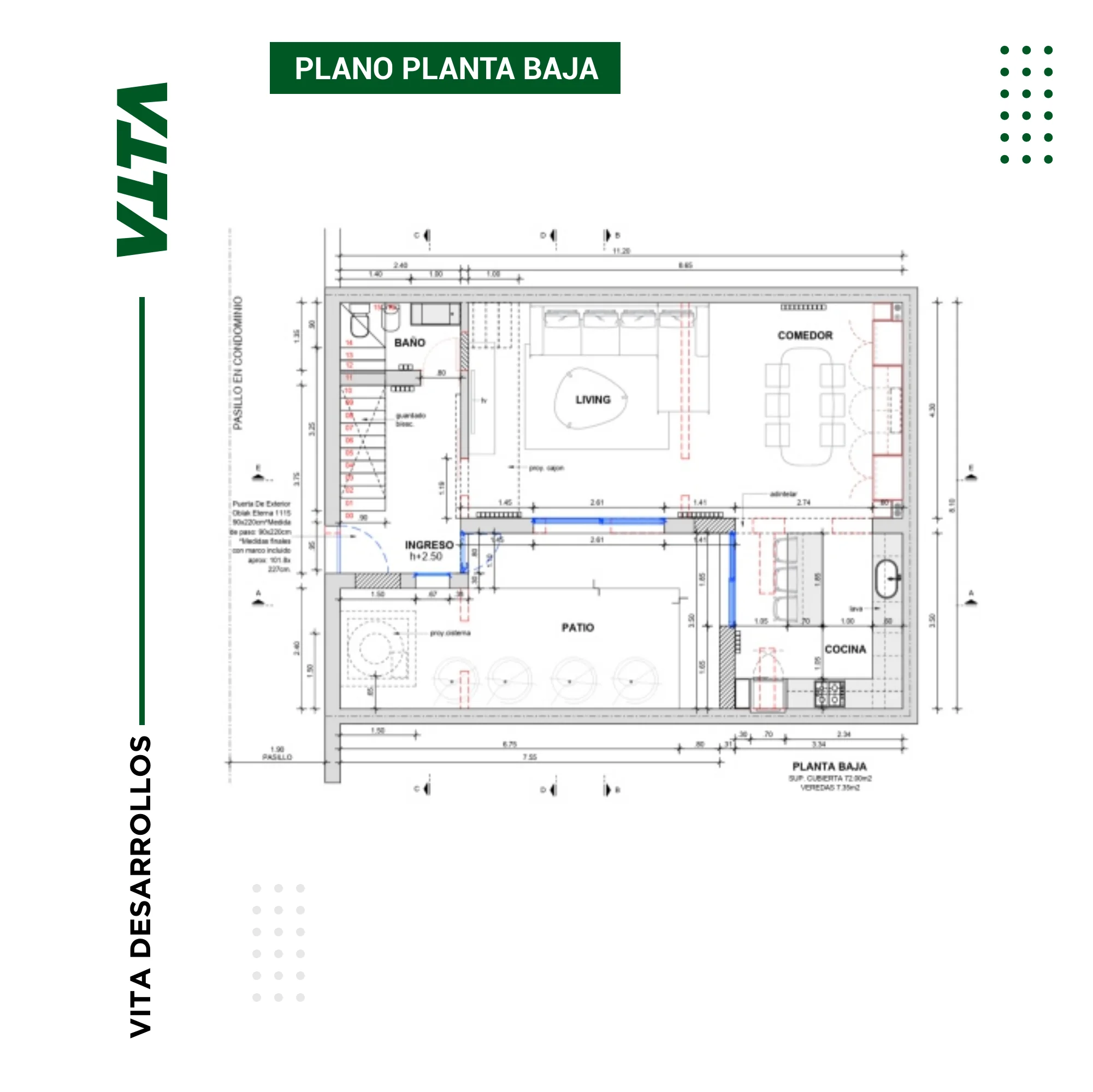 Plano de planta baja de Casa interna Dorrego